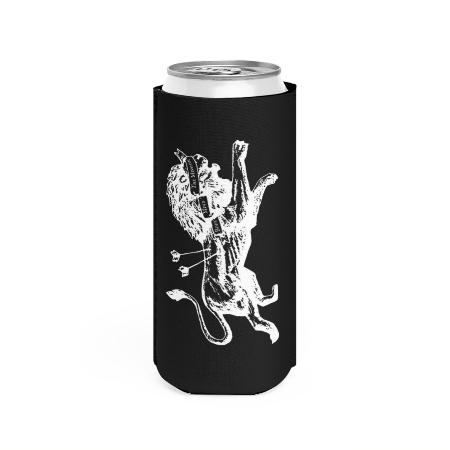 Holos Wounded Lion Koozie - Perfect for Tailgating, Beach Days, BBQs, Parties, and Gifts (HOLOS Design)